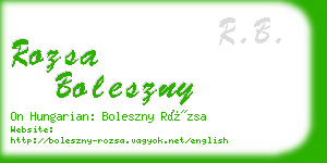 rozsa boleszny business card